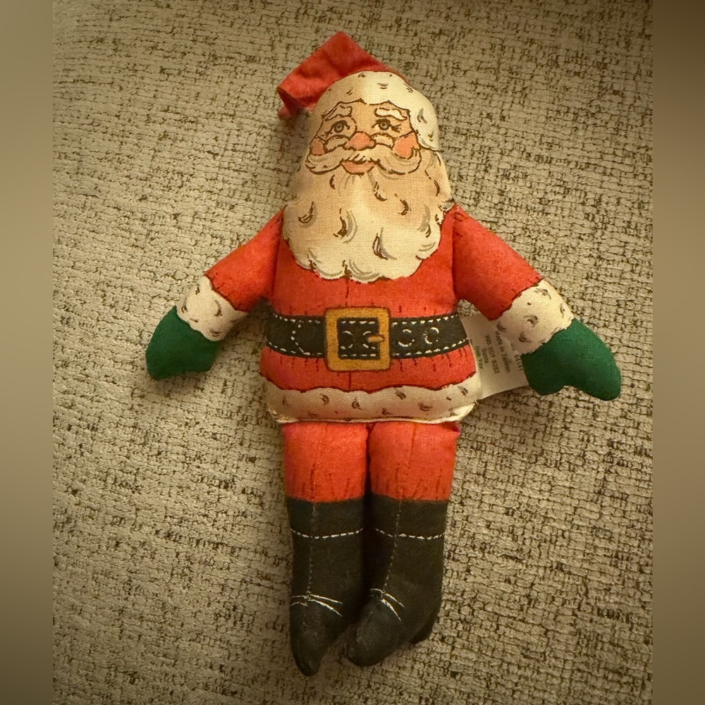 Hallmark Santa Vintage Cotton Stuffed Ornament 7inches 1970’s